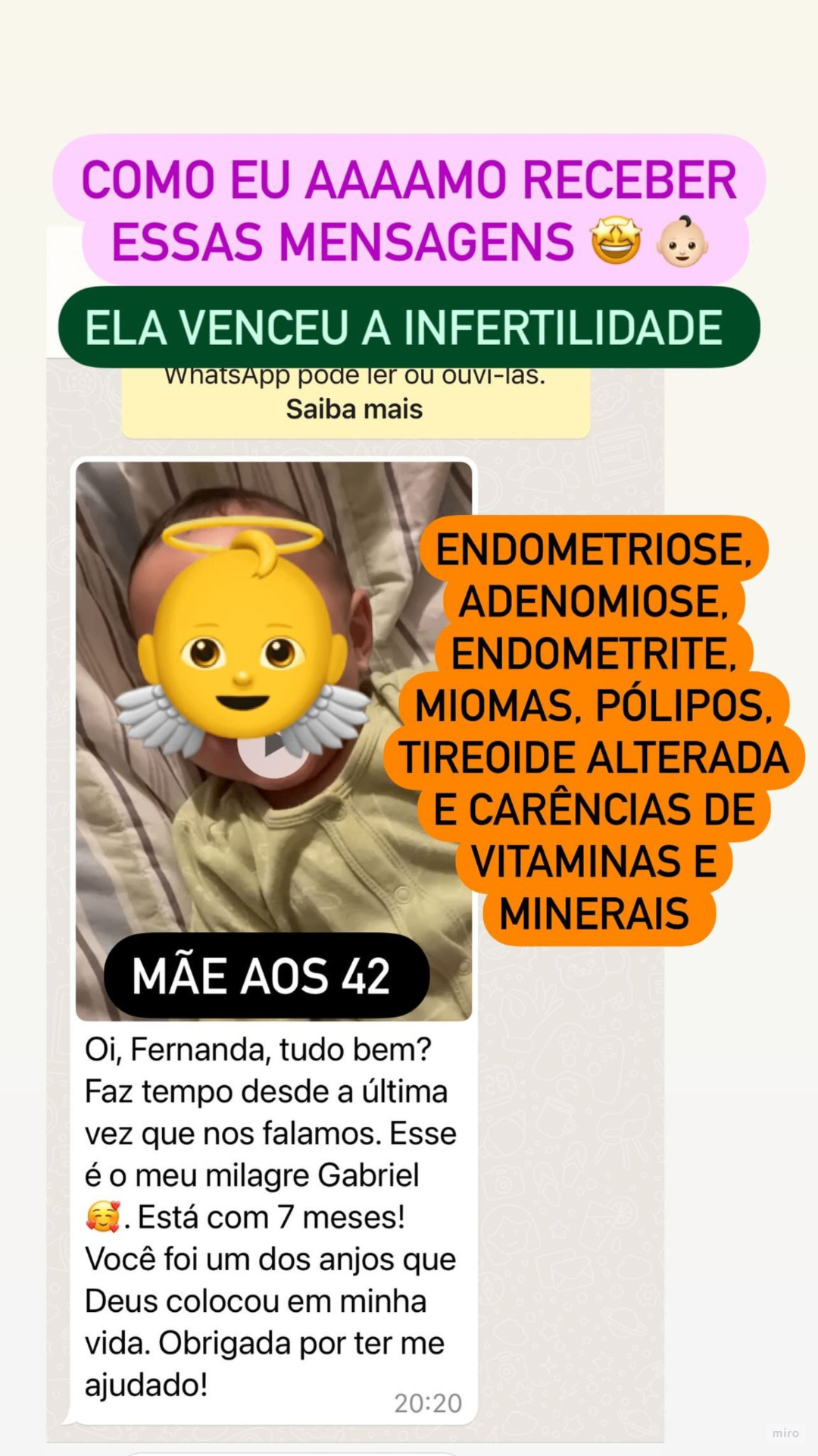 Depoimento – mãe aos 42